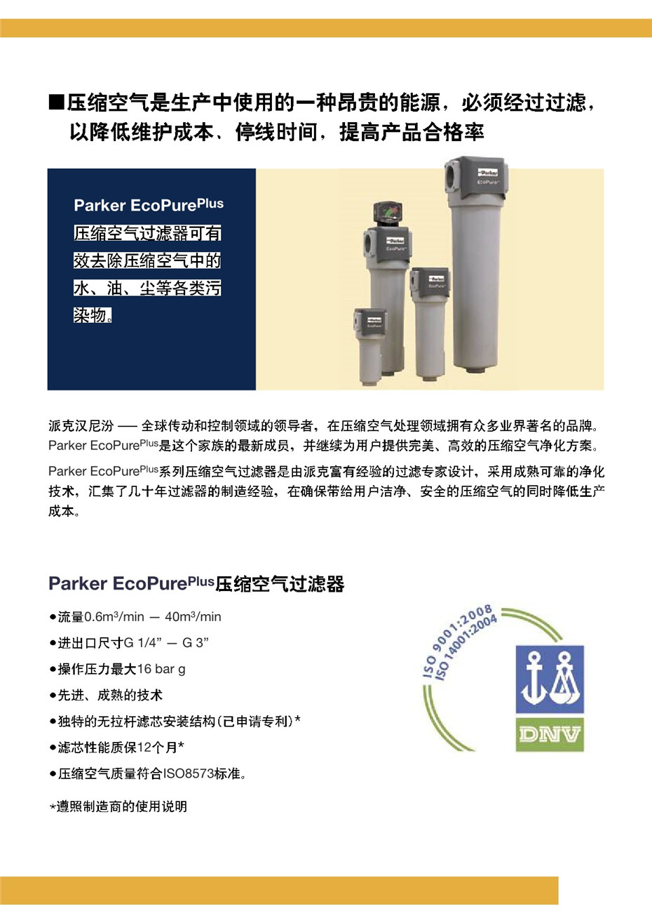 PARKER新款过滤器---ECOPURE